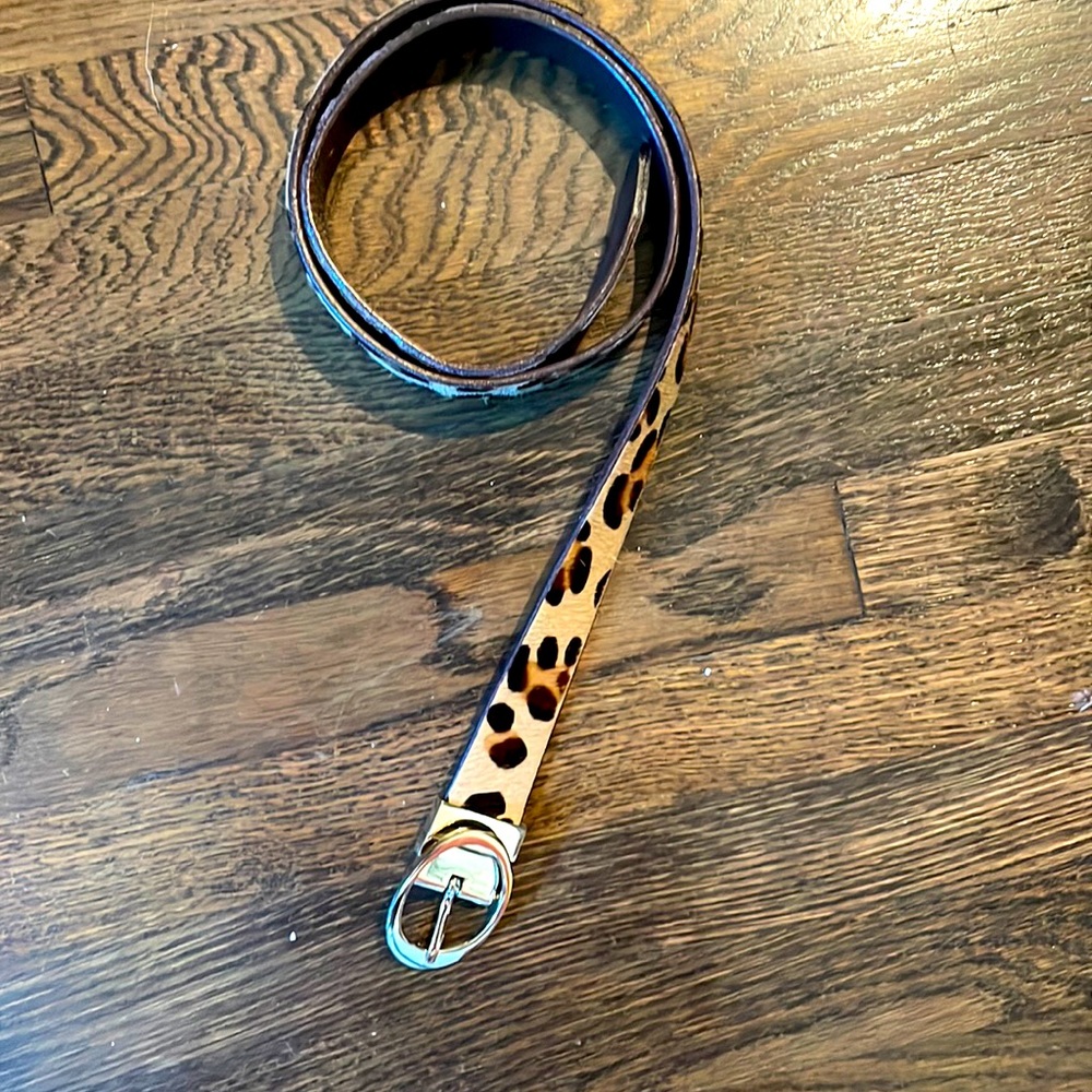 Leopard calf hair belt in excellent condition.